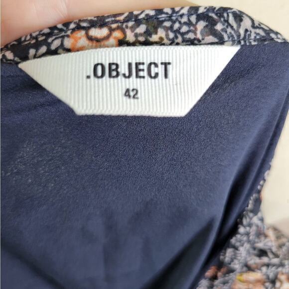 Object Puff Sleeve Button V Neck Paisley Dress 38 - Picture 4 of 9